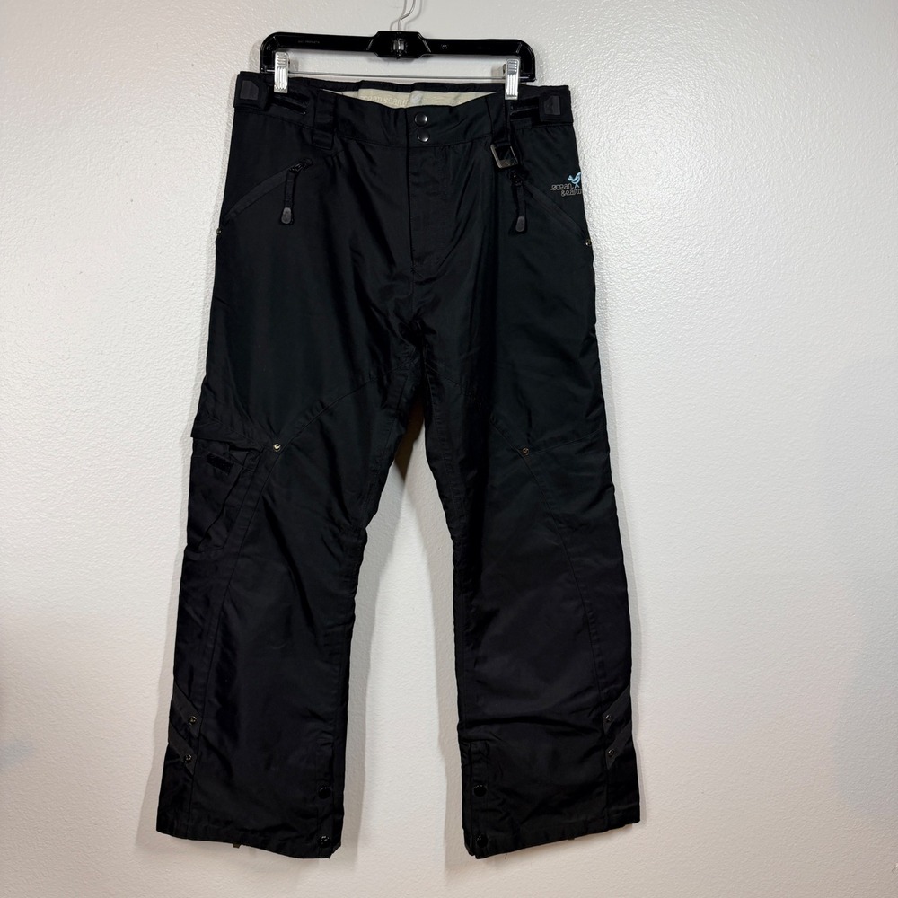 Ocean & Earth Snow Pants Mens Large Black Ski Snowboard Cargo Insulated Pockets